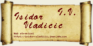Isidor Vladičić vizit kartica